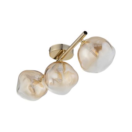 Brilagi - Lámpara de techo de superficie VULCANO 3xG9/8W/230V dorada/beige ahumado