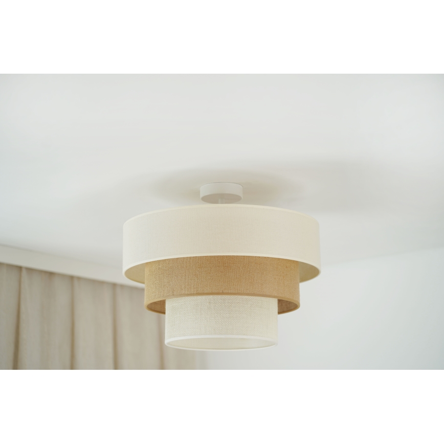 Brilagi - Lámpara de techo DENVER LUNETA 1xE27/15W/230V diá. 45 cm beige/marrón/color crema