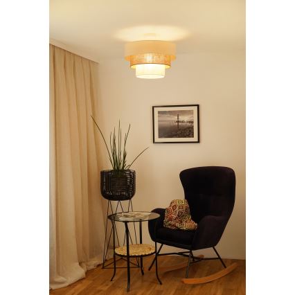Brilagi - Lámpara de techo DENVER LUNETA 1xE27/15W/230V diá. 45 cm beige/marrón/color crema