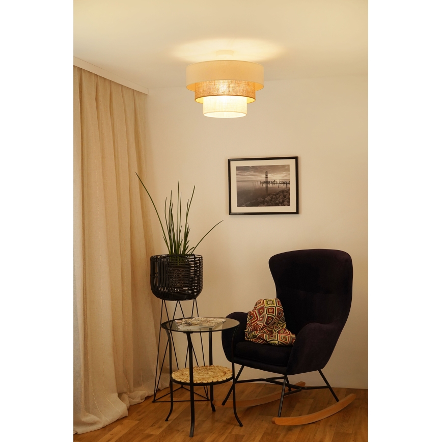 Brilagi - Lámpara de techo DENVER LUNETA 1xE27/15W/230V diá. 45 cm beige/marrón/color crema