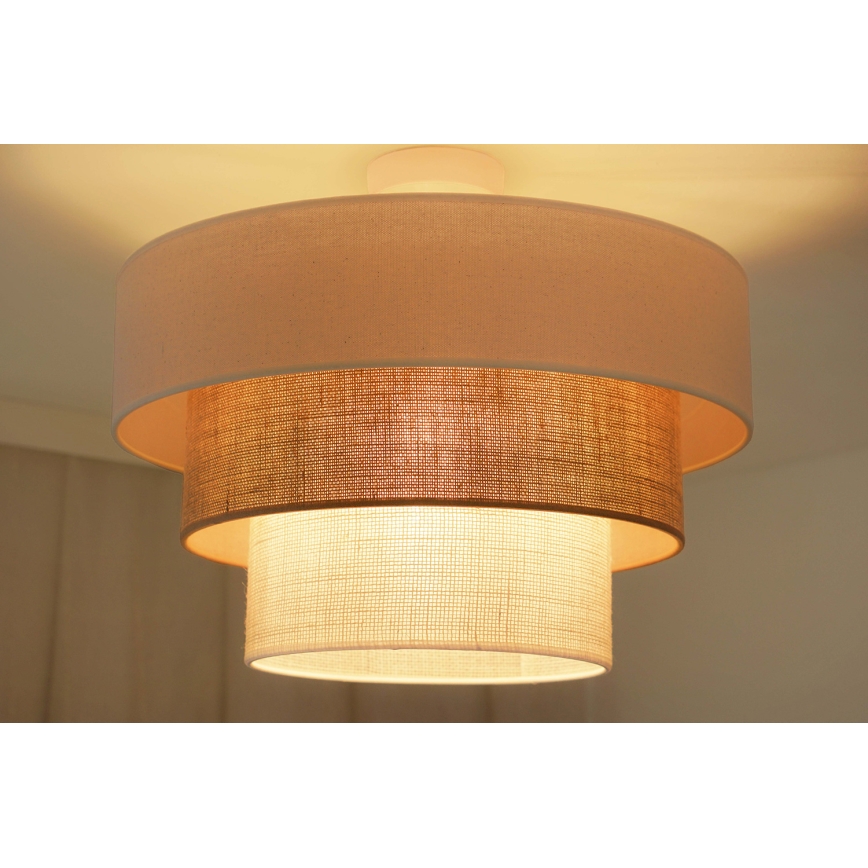 Brilagi - Lámpara de techo DENVER LUNETA 1xE27/15W/230V diá. 45 cm beige/marrón/color crema