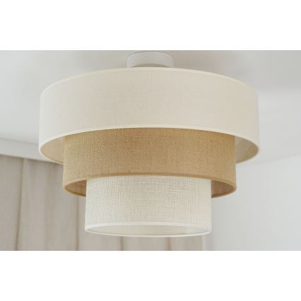 Brilagi - Lámpara de techo DENVER LUNETA 1xE27/15W/230V diá. 45 cm beige/marrón/color crema