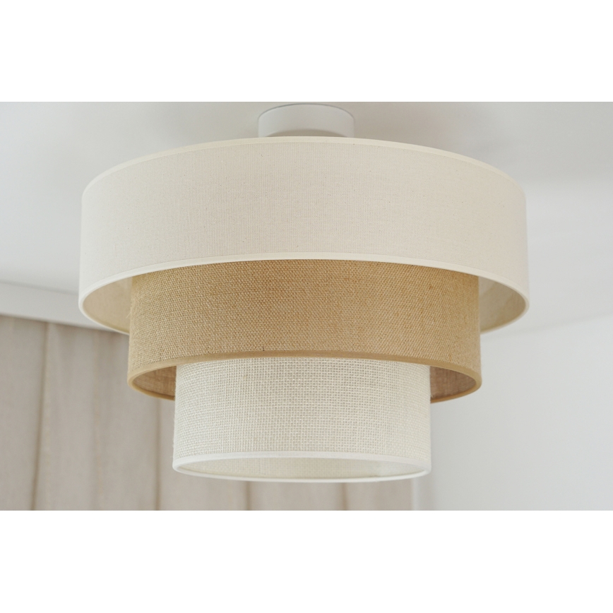 Brilagi - Lámpara de techo DENVER LUNETA 1xE27/15W/230V diá. 45 cm beige/marrón/color crema