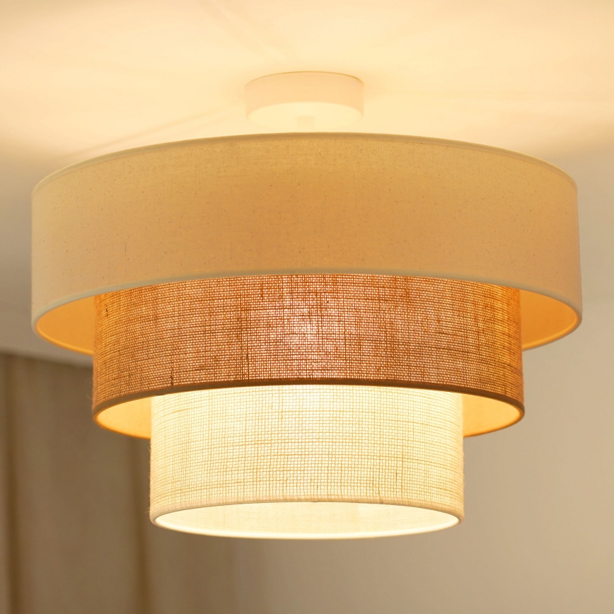 Brilagi - Lámpara de techo DENVER LUNETA 1xE27/15W/230V diá. 45 cm beige/marrón/color crema