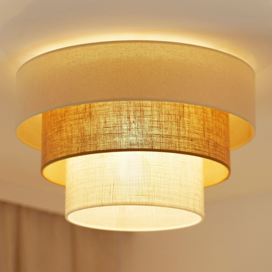 Brilagi - Lámpara de techo DENVER LUNETA 1xE27/15W/230V diámetro 45 cm beige/marrón/crema
