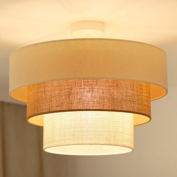 Brilagi - Lámpara de techo empotrada DENVER LUNETA 1xE27/15W/230V diámetro 45 cm beige/marrón/crema