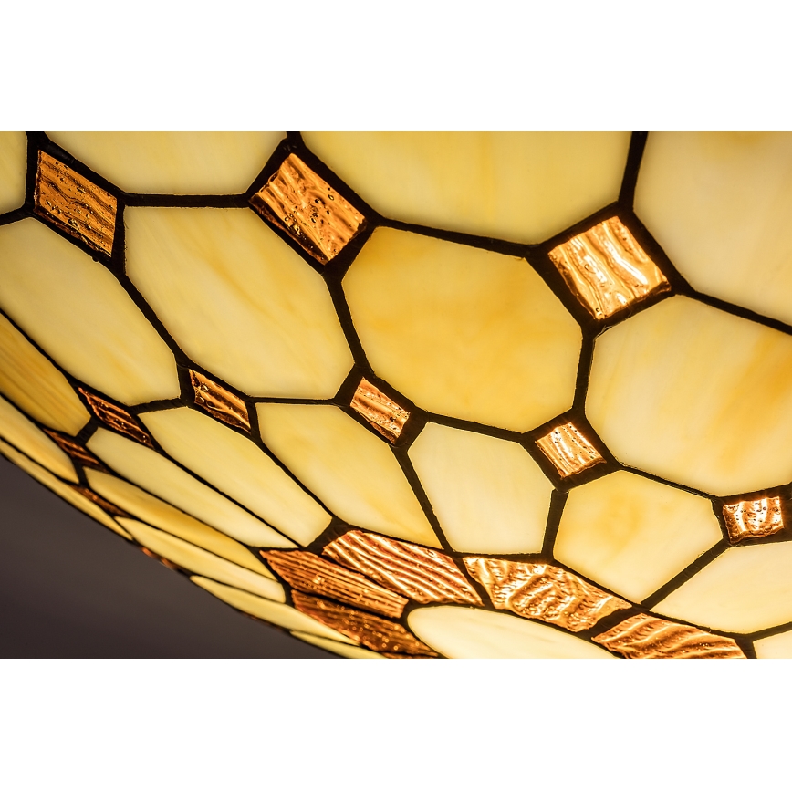 Brilagi - Lámpara de techo estilo Tiffany con vitral DORAN 2xE27/60W/230V