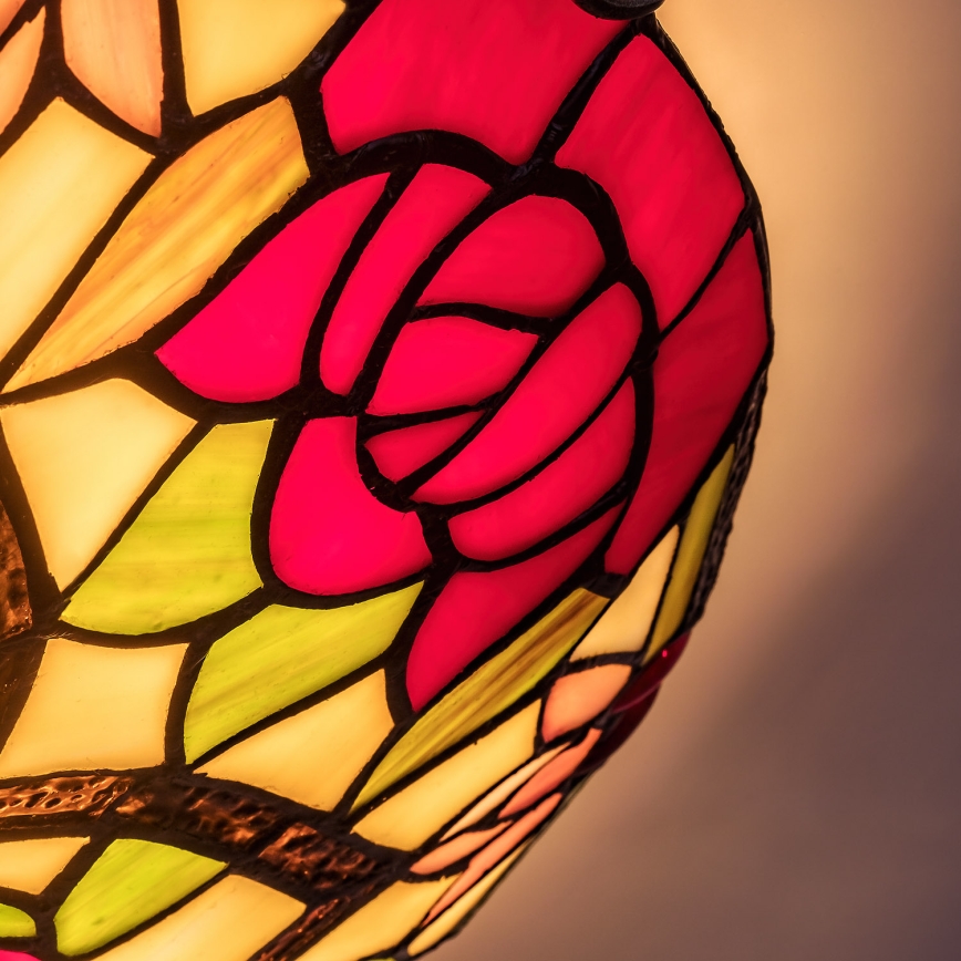 Brilagi - Lámpara de techo estilo Tiffany con vitral GARLAN 2xE27/60W/230V