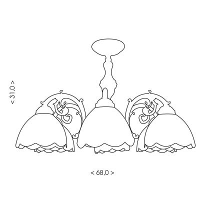 Brilagi - Lámpara de techo estilo Tiffany MIRABELLA, de montaje en superficie, 8xE27/60W/230V, diámetro 68 cm