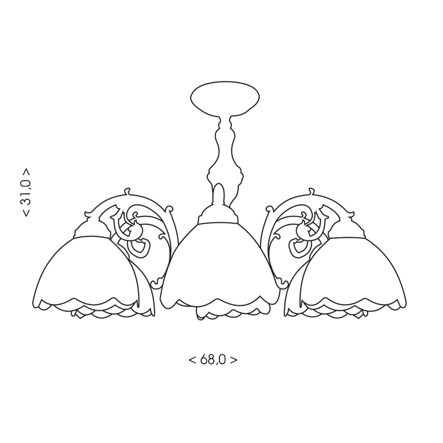 Brilagi - Lámpara de techo estilo Tiffany MIRABELLA, de montaje en superficie, 8xE27/60W/230V, diámetro 68 cm