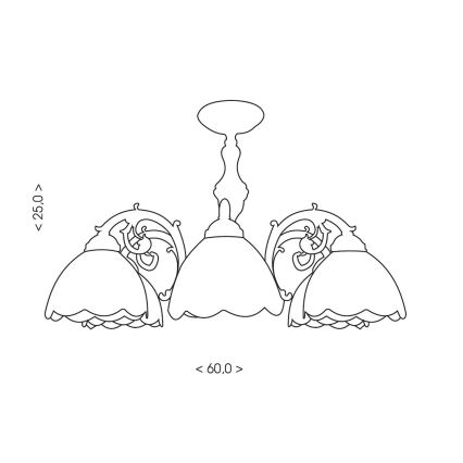 Brilagi - Lámpara de techo estilo Tiffany MIRABELLA, montaje en superficie, 3xE27/60W/230V, Ø 60 cm