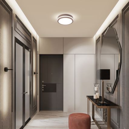 Brilagi - Lámpara de techo exterior LED BENE LED/18W/230V Ø 21,5 cm marrón IP54