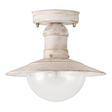 Brilagi - Lámpara de techo exterior MOLDE 1xE27/60W IP44 blanca/pátina