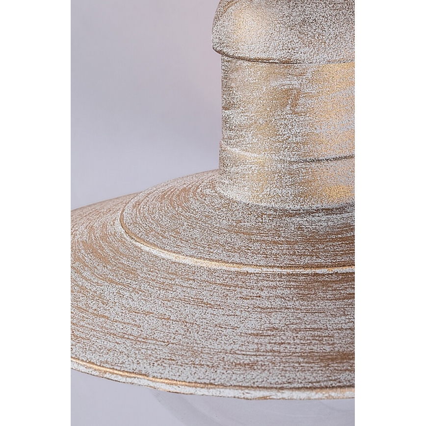 Brilagi - Lámpara de techo exterior MOLDE 1xE27/60W IP44 blanca/pátina