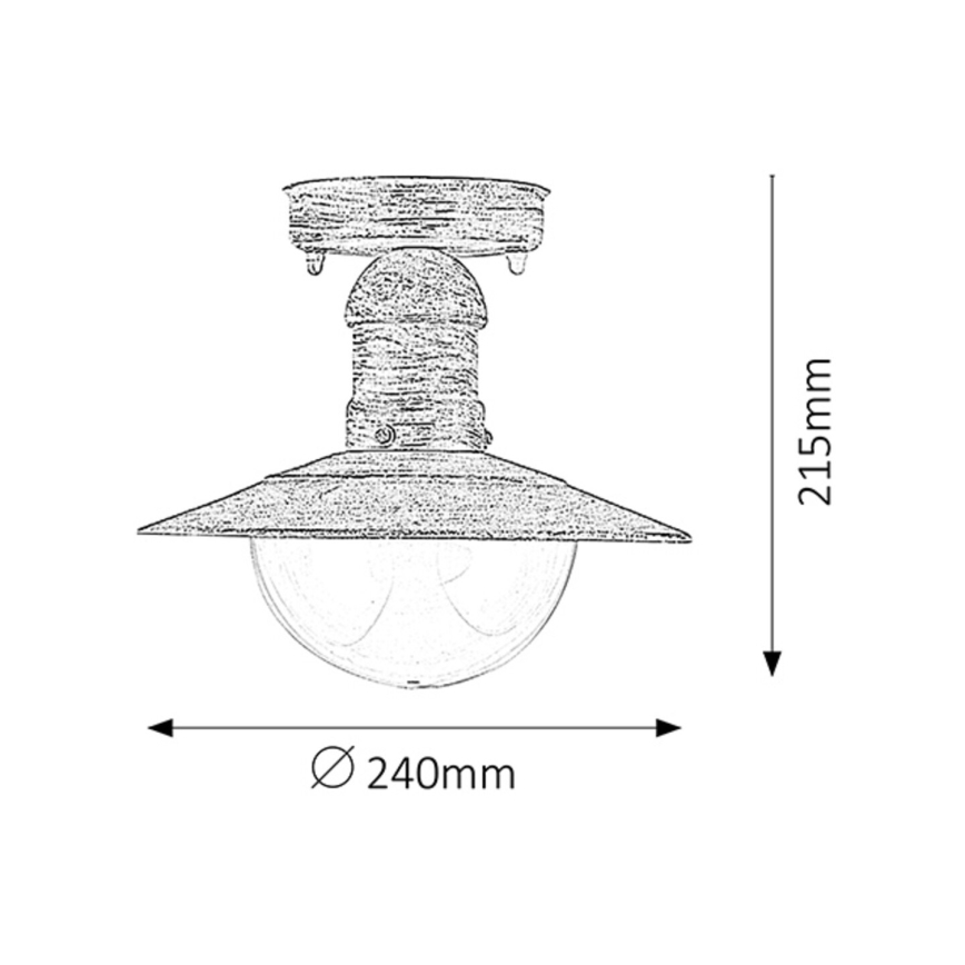Brilagi - Lámpara de techo exterior MOLDE 1xE27/60W IP44 blanca/pátina