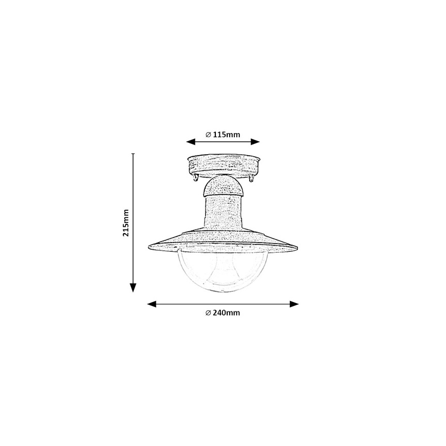 Brilagi - Lámpara de techo exterior MOLDE 1xE27/60W IP44 blanca/pátina