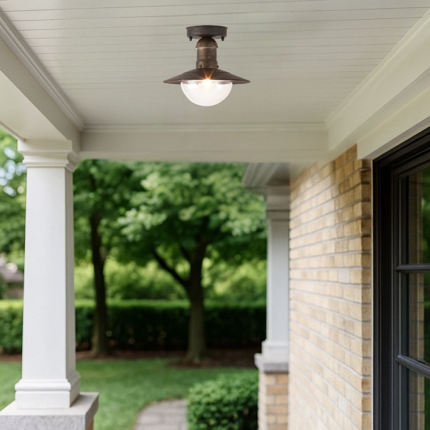 Brilagi - Lámpara de techo exterior MOLDE 1xE27/60W IP44 bronce/pátina