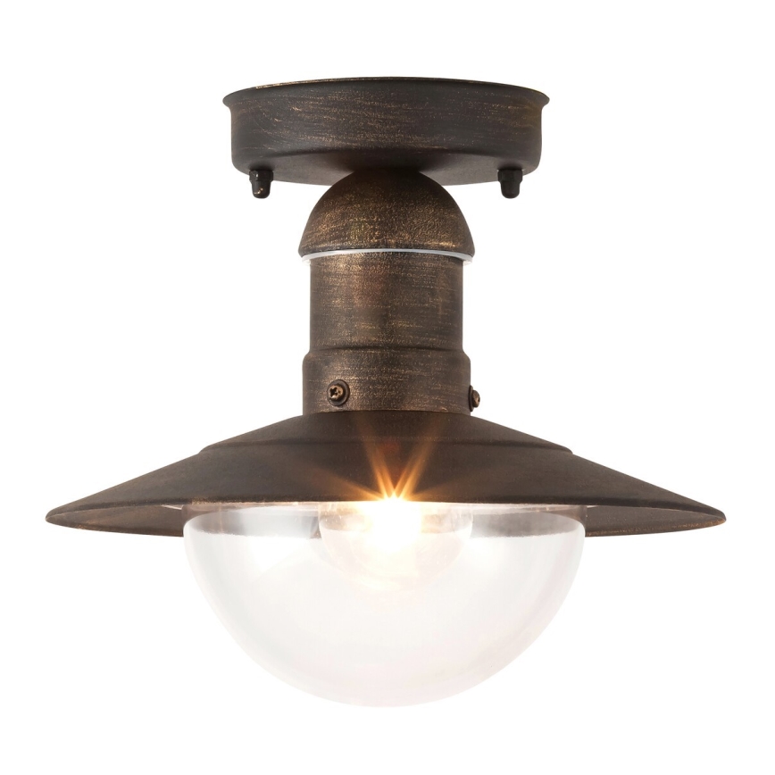 Brilagi - Lámpara de techo exterior MOLDE 1xE27/60W IP44 bronce/pátina