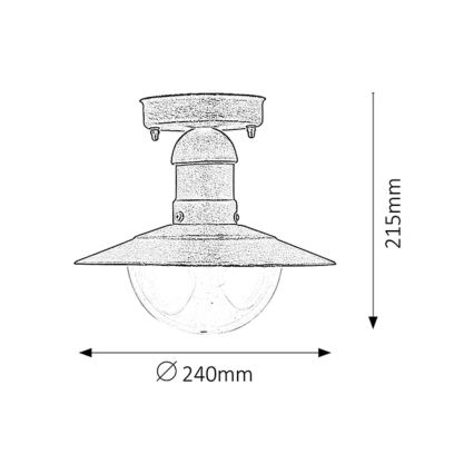 Brilagi - Lámpara de techo exterior MOLDE 1xE27/60W IP44 bronce/pátina