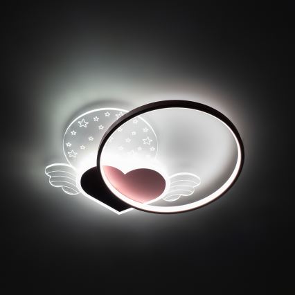 Brilagi - Lámpara de techo infantil LED LOVE 48W/230V 3000/4500/6000K rosa