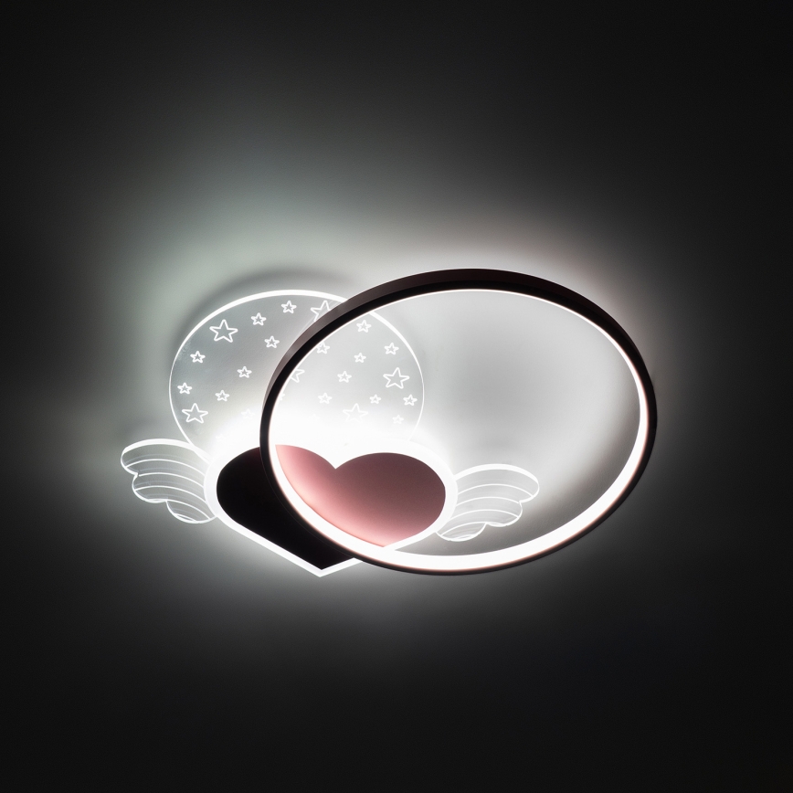 Brilagi - Lámpara de techo infantil LED LOVE 48W/230V 3000/4500/6000K rosa