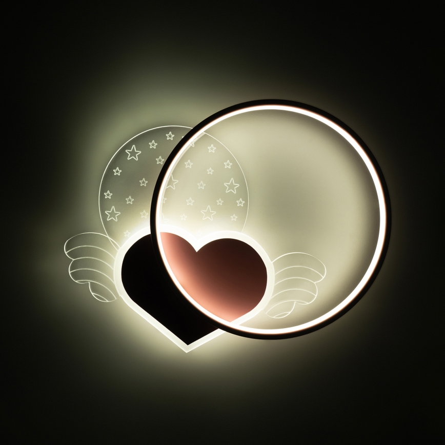 Brilagi - Lámpara de techo infantil LED LOVE 48W/230V 3000/4500/6000K rosa