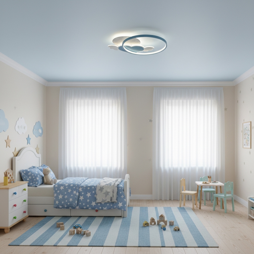 Brilagi - Lámpara de techo infantil LED LOVE LED/48W/230V 3000/4500/6000K azul