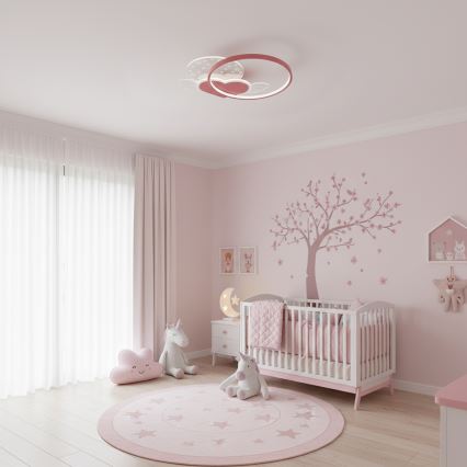Brilagi - Lámpara de techo infantil LED LOVE LED/48W/230V 3000/4500/6000K rosa