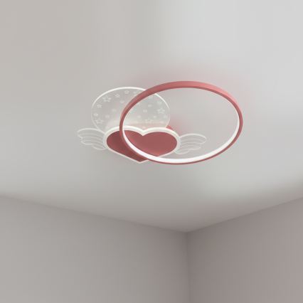 Brilagi - Lámpara de techo infantil LED LOVE LED/48W/230V 3000/4500/6000K rosa