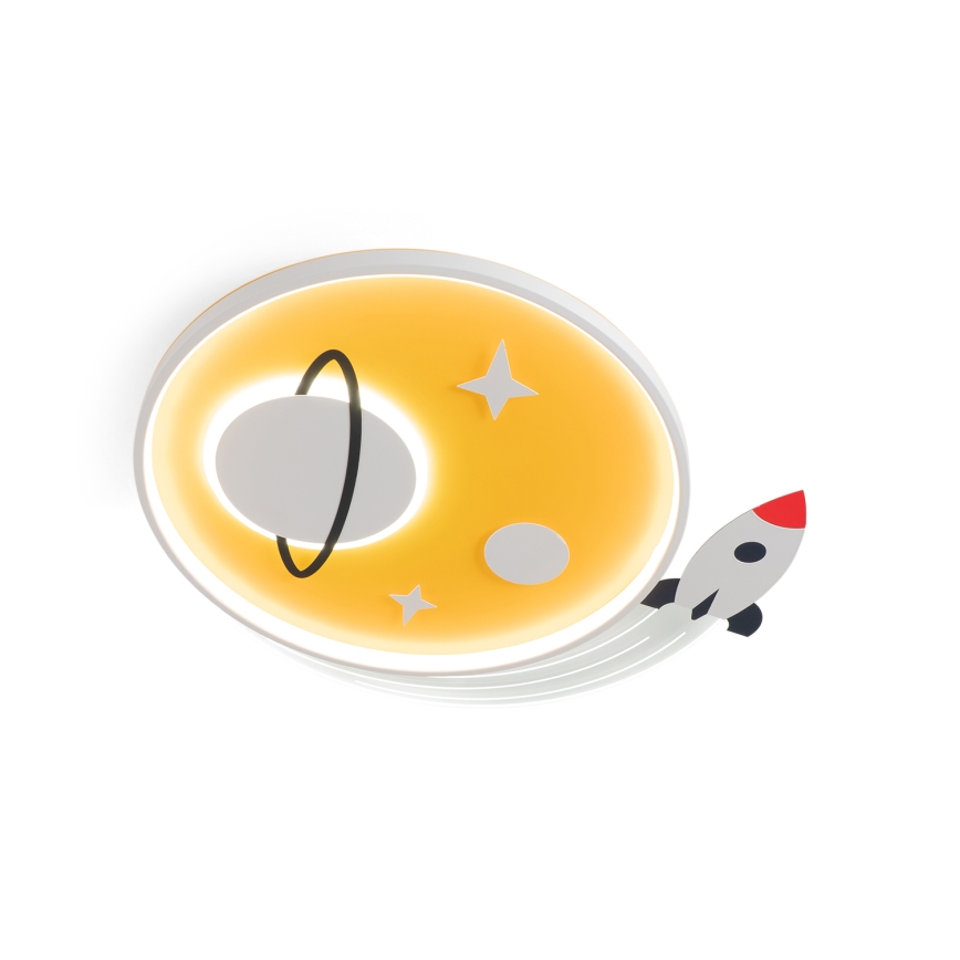 Brilagi - Lámpara de techo infantil LED STARSHIP LED/64W/230V 3000/4500/6000K amarilla