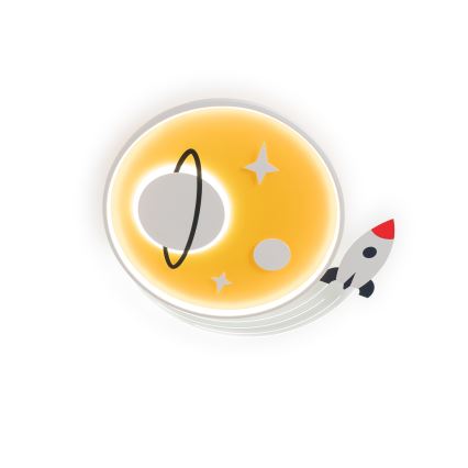 Brilagi - Lámpara de techo infantil LED STARSHIP LED/64W/230V 3000/4500/6000K amarilla