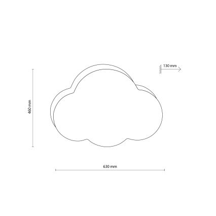 Brilagi - Lámpara de techo infantil NIMBUS 4xE27/15W/230V 46x63 cm blanca