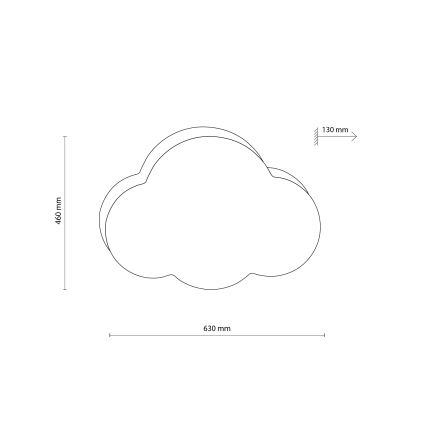 Brilagi - Lámpara de techo infantil NIMBUS 4xE27/15W/230V 46x63 cm gris