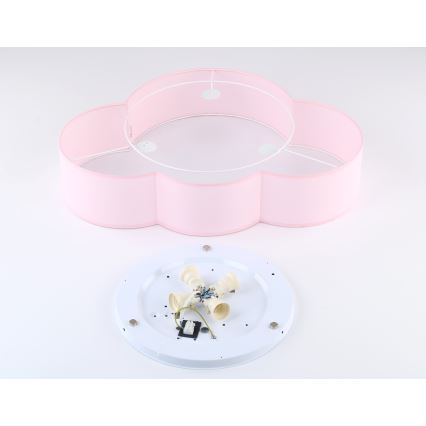 Brilagi - Lámpara de techo infantil NIMBUS 4xE27/15W/230V 46x63 cm rosa