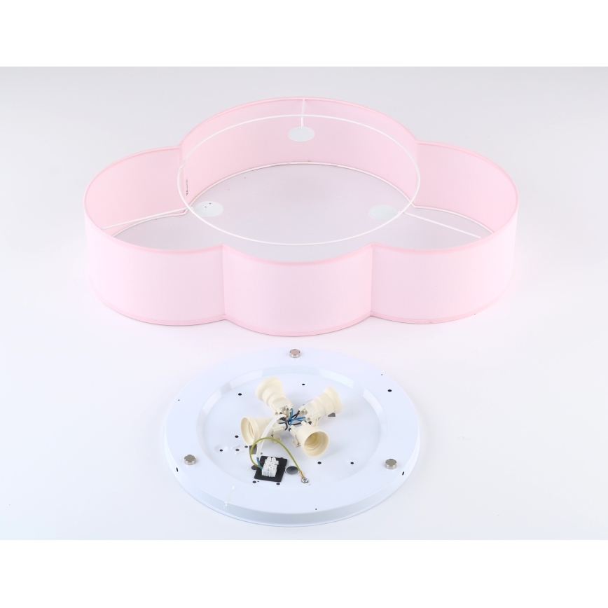 Brilagi - Lámpara de techo infantil NIMBUS 4xE27/15W/230V 46x63 cm rosa