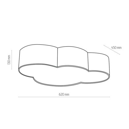 Brilagi - Lámpara de techo infantil NIMBUS 4xE27/15W/230V 46x63 cm rosa