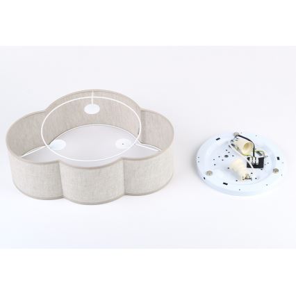 Brilagi - Lámpara de techo infantil NIMBUS MINI LINEN 2xE27/15W/230V 31x43 cm beige