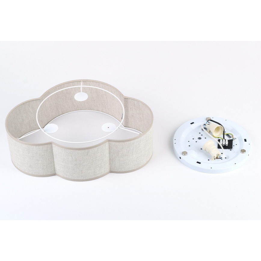 Brilagi - Lámpara de techo infantil NIMBUS MINI LINEN 2xE27/15W/230V 31x43 cm beige