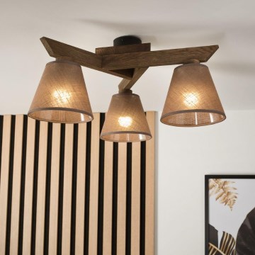 Brilagi - Lámpara de techo LED ANTHONY de superficie 3xE14/40W/230V roble nogal/marrón