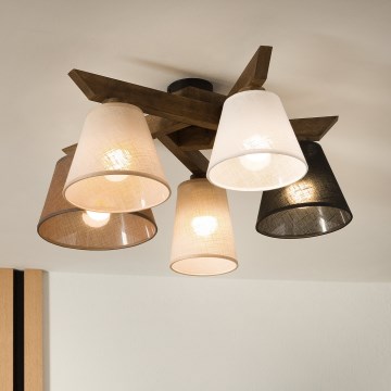 Brilagi - Lámpara de techo LED ANTHONY de superficie 5xE14/40W/230V roble nogal