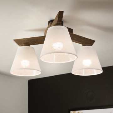 Brilagi - Lámpara de techo LED ANTHONY empotrada 3xE14/40W/230V roble nogal/blanco