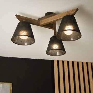 Brilagi - Lámpara de techo LED ANTHONY empotrada 3xE14/40W/230V roble nogal/negro