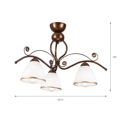 Brilagi - Lámpara de techo LED ANTICO 3xE27/60W/230V pátina de bronce