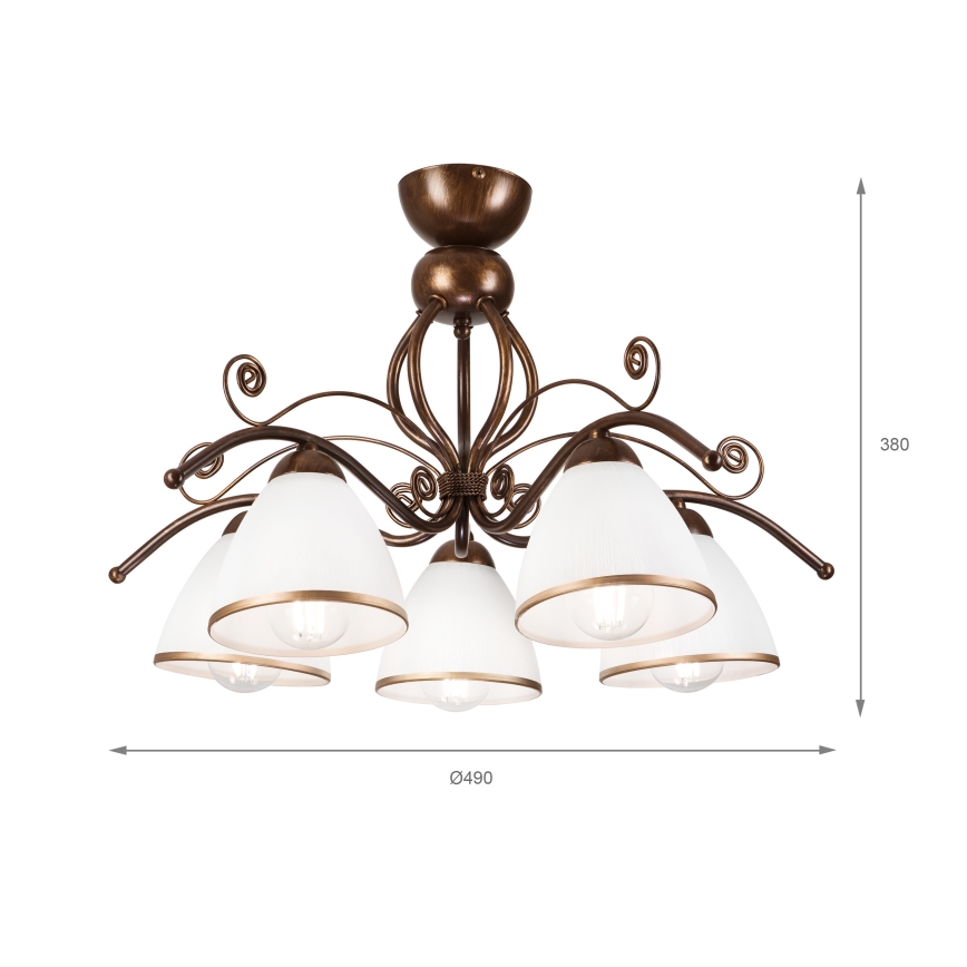 Brilagi - Lámpara de techo LED ANTICO 5xE27/60W/230V pátina de bronce
