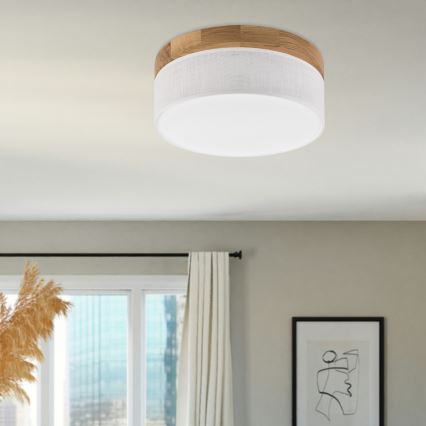 Brilagi - Lámpara de techo LED BELLADONNA LED/20W/230V Ø 30 cm blanca / roble