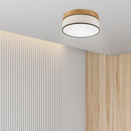 Brilagi - Lámpara de techo LED BELLADONNA LED/20W/230V Ø 30 cm crema/roble