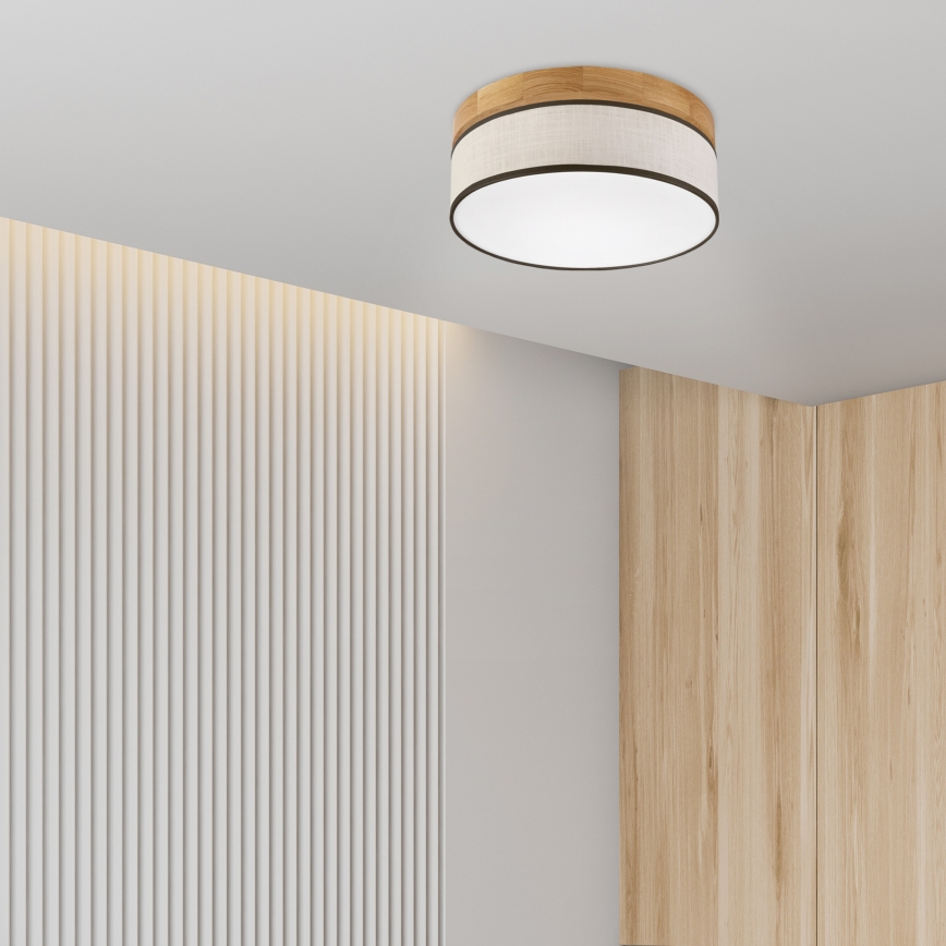 Brilagi - Lámpara de techo LED BELLADONNA LED/20W/230V Ø 30 cm crema/roble