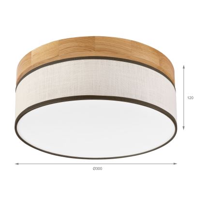 Brilagi - Lámpara de techo LED BELLADONNA LED/20W/230V Ø 30 cm crema/roble