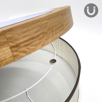 Brilagi - Lámpara de techo LED BELLADONNA LED/36W/230V diámetro 40 cm crema/roble