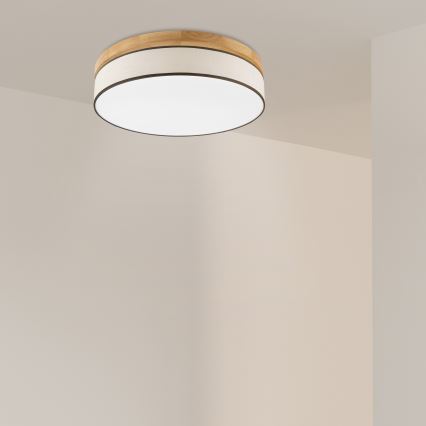 Brilagi - Lámpara de techo LED BELLADONNA LED/36W/230V diámetro 50 cm crema/roble